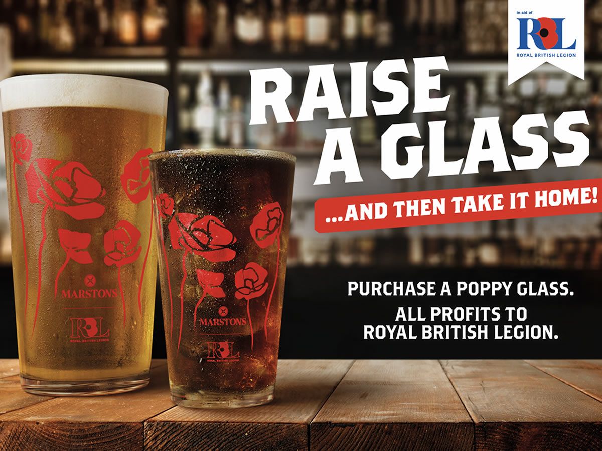 Pubs in Edinburgh and Glasgow to sell limited edition glasses for Poppy Appeal