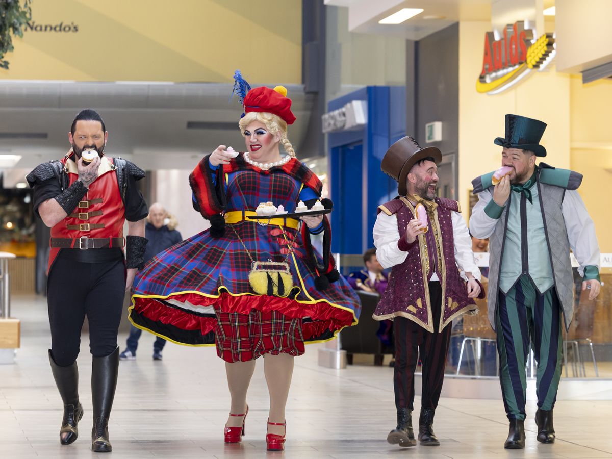 Cast of Pavilion Panto, Beauty and the Beastie, visit famous Glasgow bakery spot