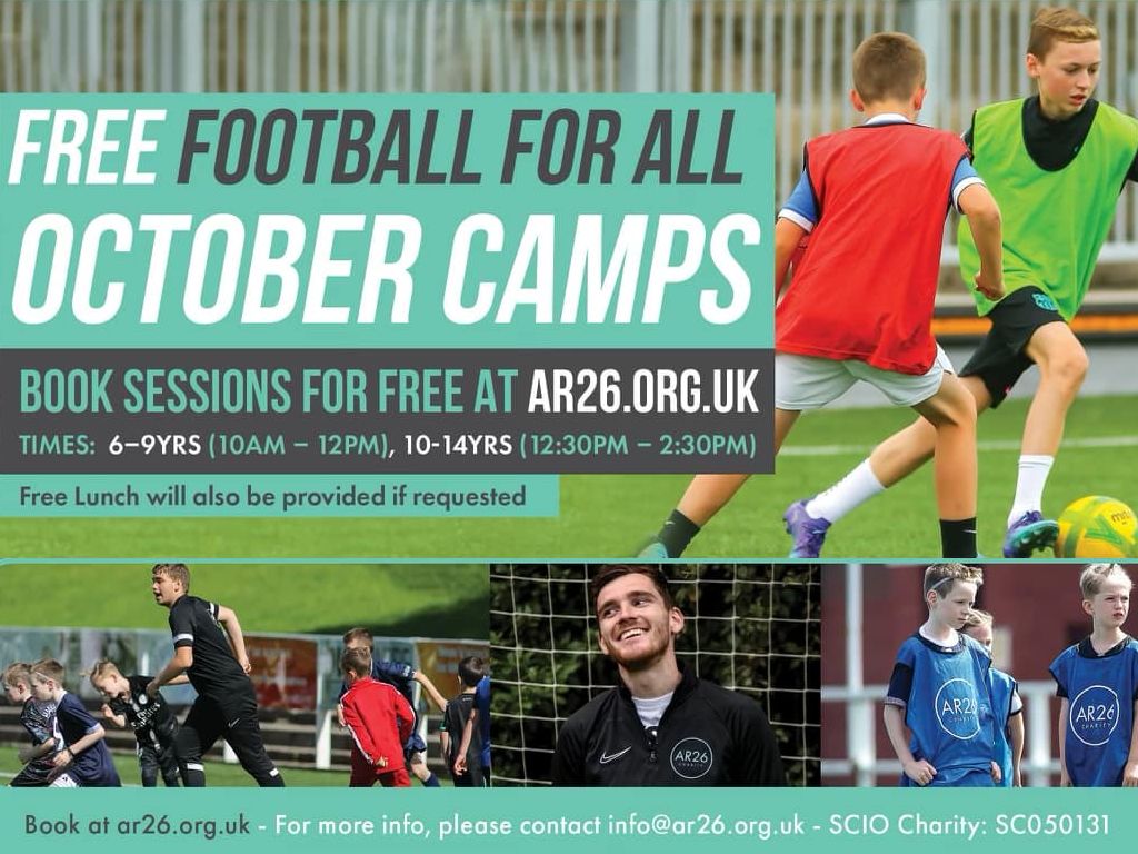 AR26 Charity Free Football October Camps Glasgow North at The Firhill