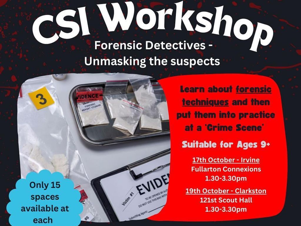 CSI Workshop: Forensic Detectives - Unmasking the suspects