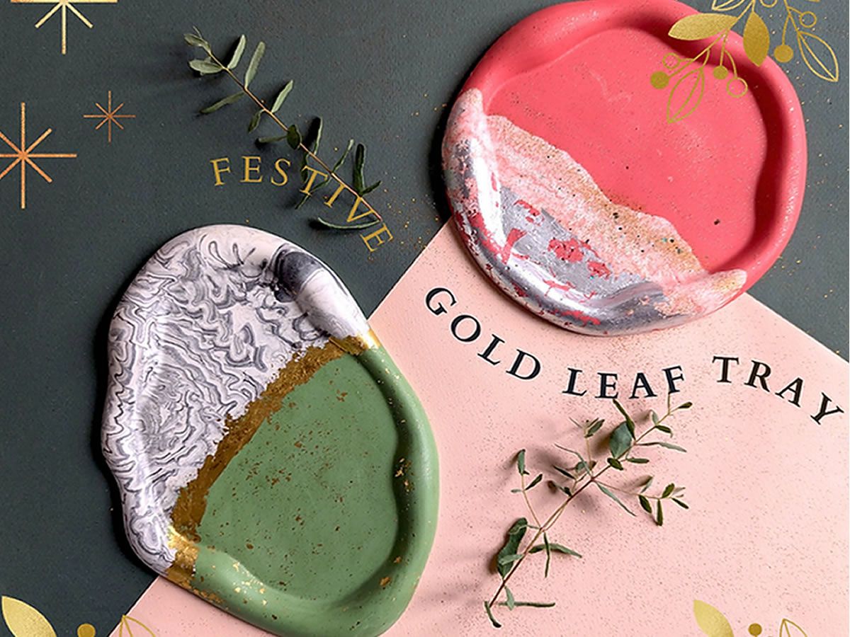 Festive Gold Leaf Tray - Eco-resin Craft Workshop