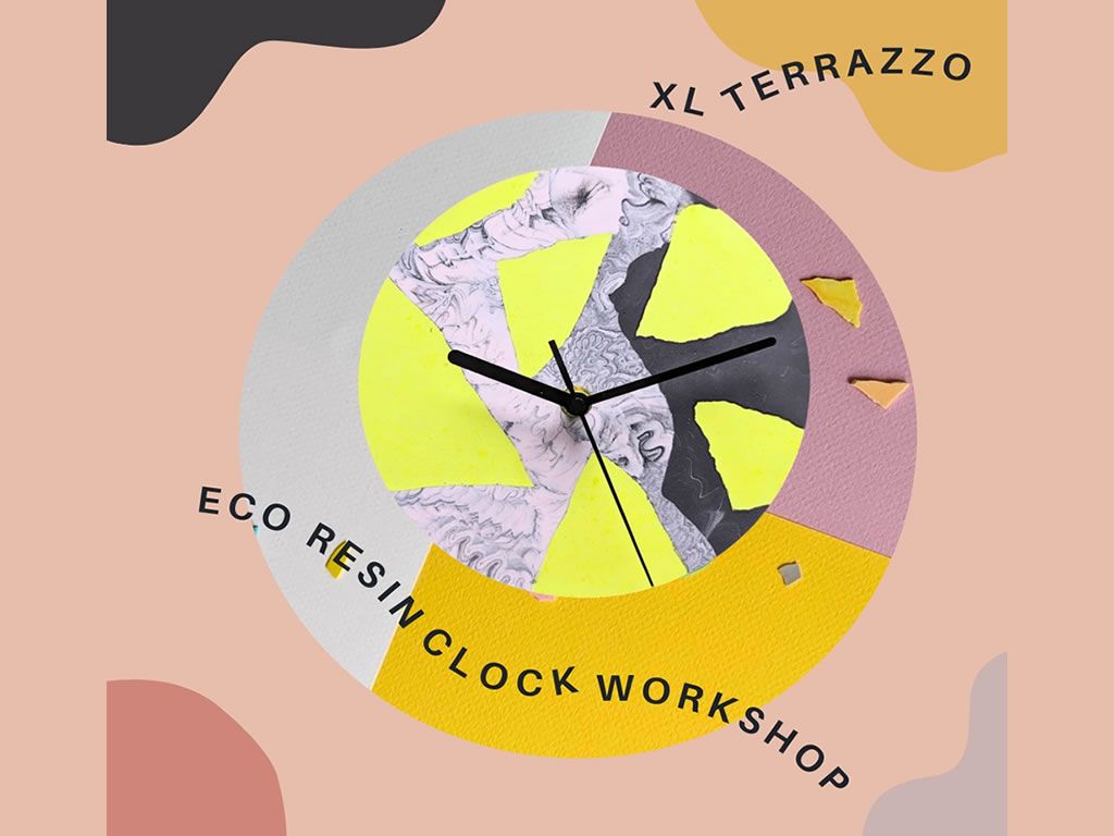 Eco Resin Clock - XL Terrazzo Craft Workshop