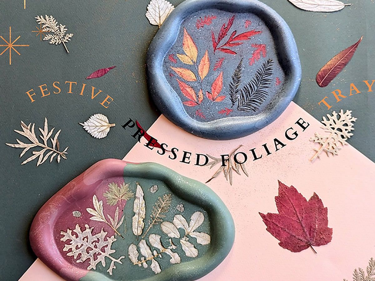 Festive Pressed Foliage Tray - Eco-resin Craft Workshop