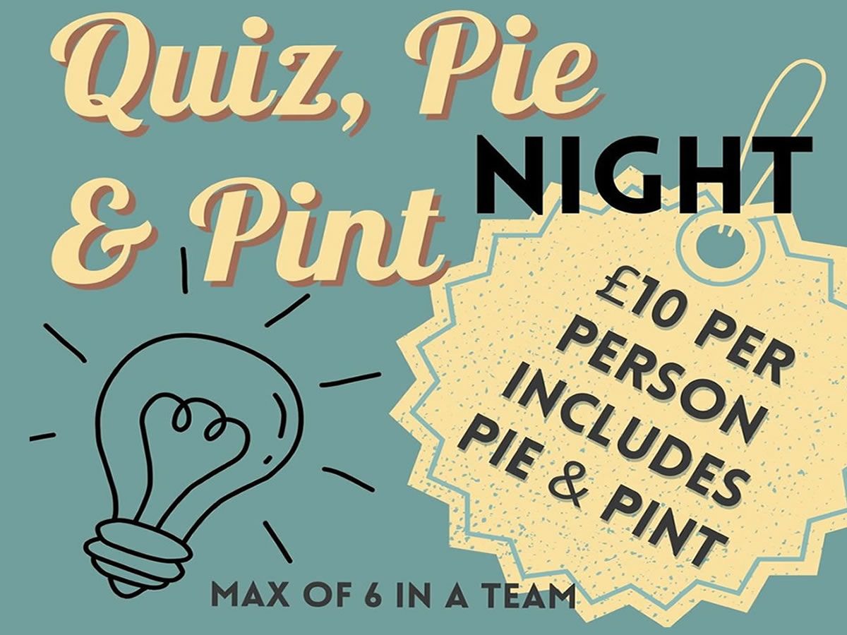 Quiz, Pie and Pint Night