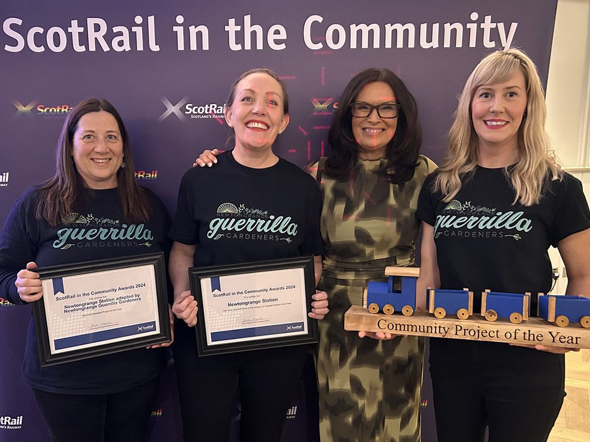 Newtongrange Guerrilla Gardeners steam home to victory at the ScotRail awards