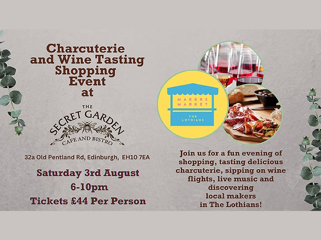 Makers Market The Lothians: Charcuterie and Wine Tasting Shopping Event - CANCELLED