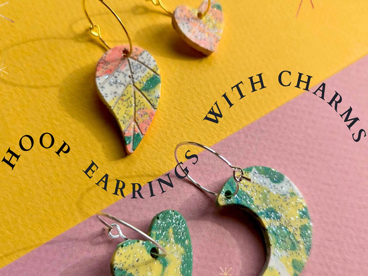 Hoop Earrings with Charms - Eco- Resin Craft Workshop