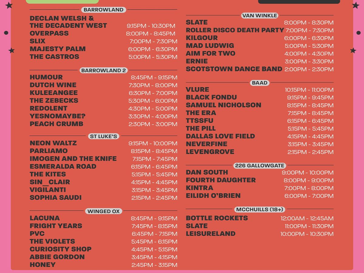 Tenement Trail 2024 Stage Times