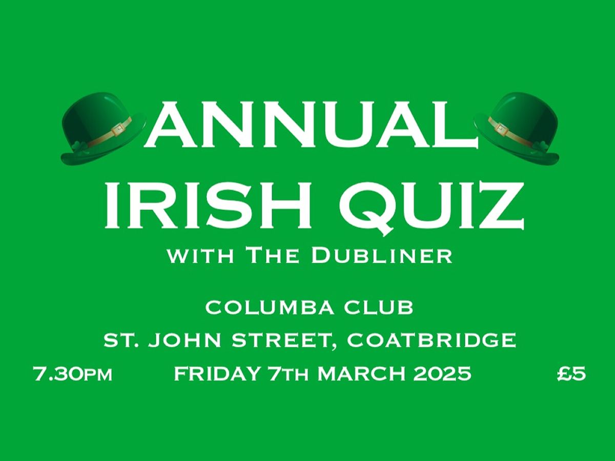 Annual Irish Quiz With Music From The Dubliner