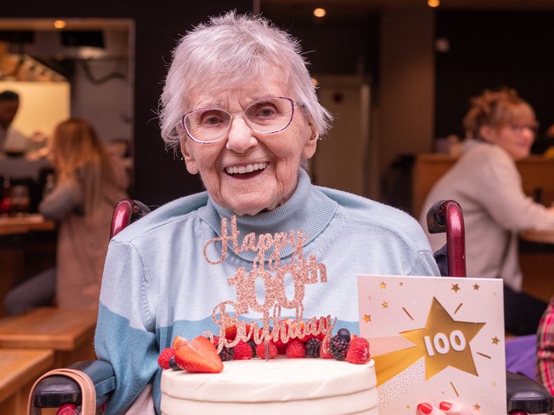 Glasgow southside local celebrates a century with lunch at Silverburn