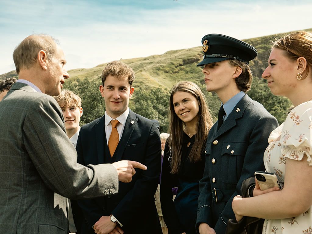 DofE Gold Award holders were guests of honour in the Gardens of The Palace of Holyroodhouse