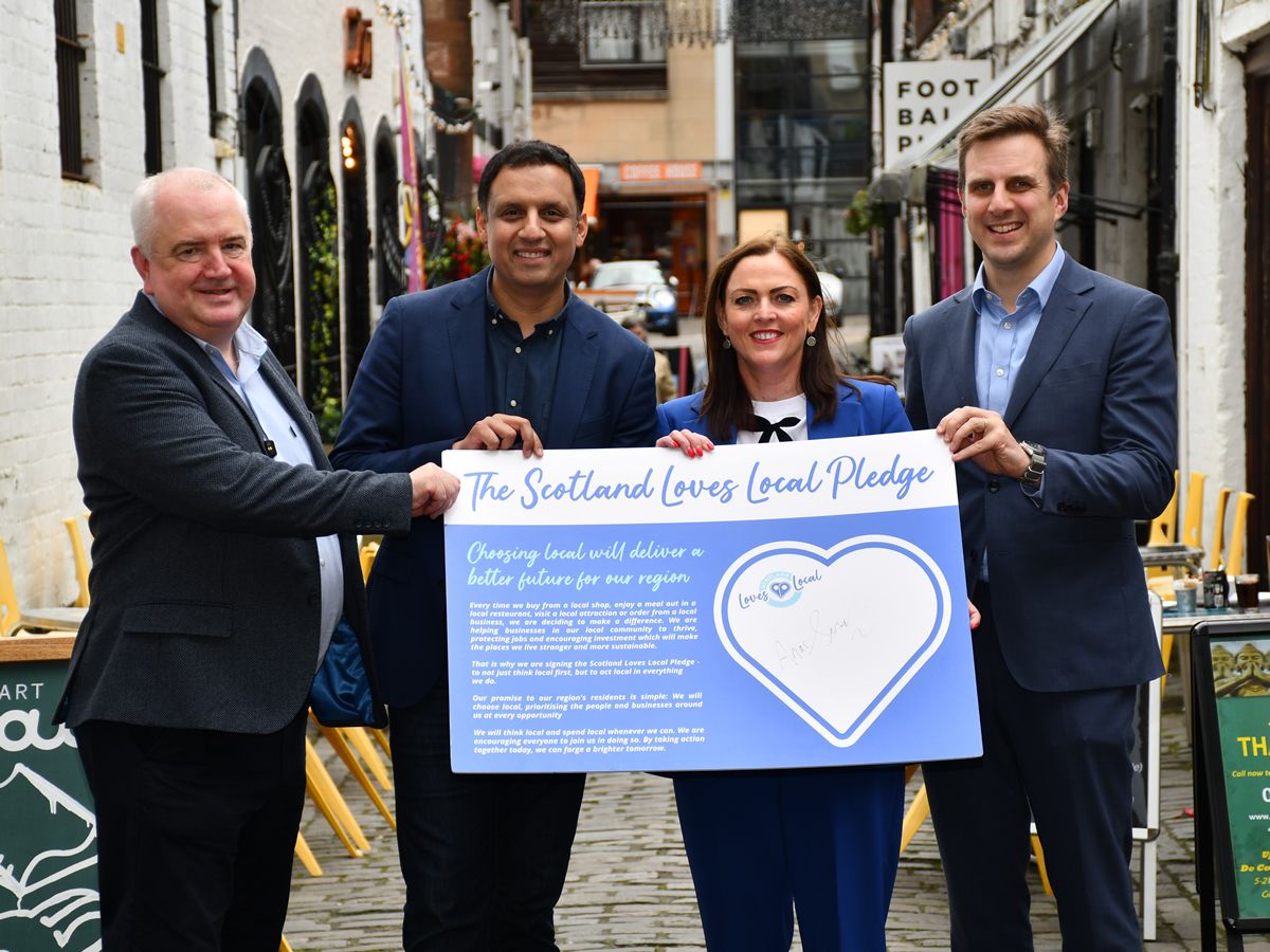 Anas Sarwar shows support for Scotland Loves Local in Glasgow