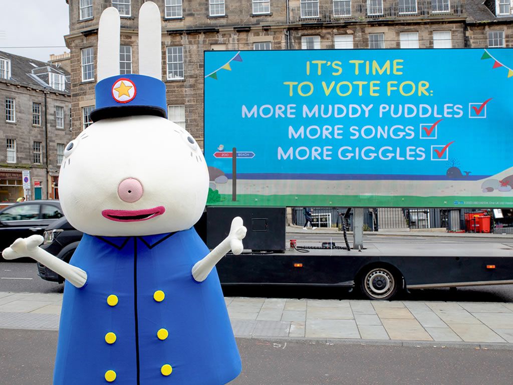 Vote Peppa Campaign Spotted Around Scotland Ahead of Shows at Edinburgh Playhouse