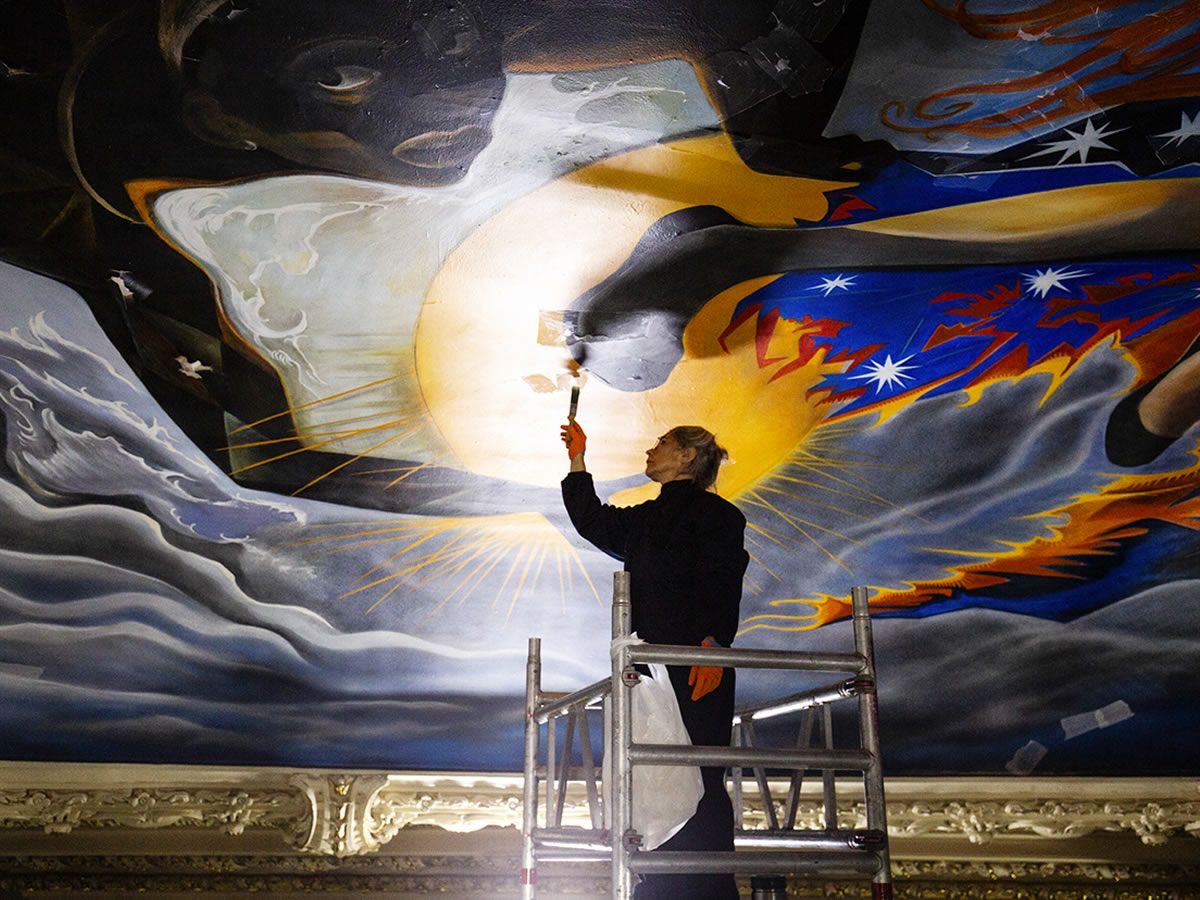 Restoration work begins on the John Byrne dome at the Kings Theatre