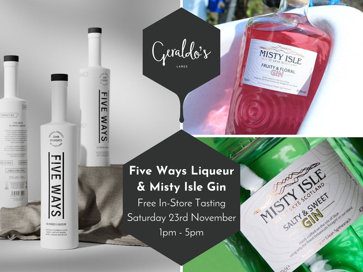 FREE Five Ways & Misty Isle In-Store Tasting