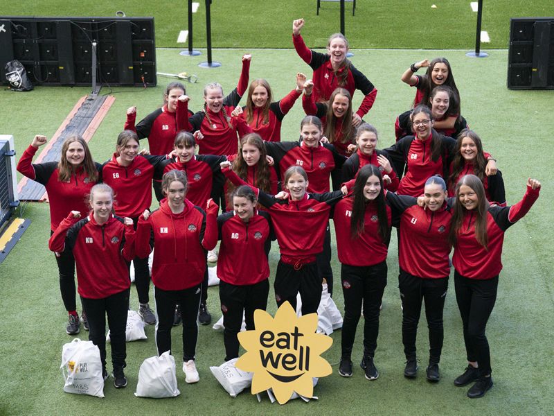 M&S Food treat Giffnock Soccer Centre Under 16 Girls Team to training masterclass