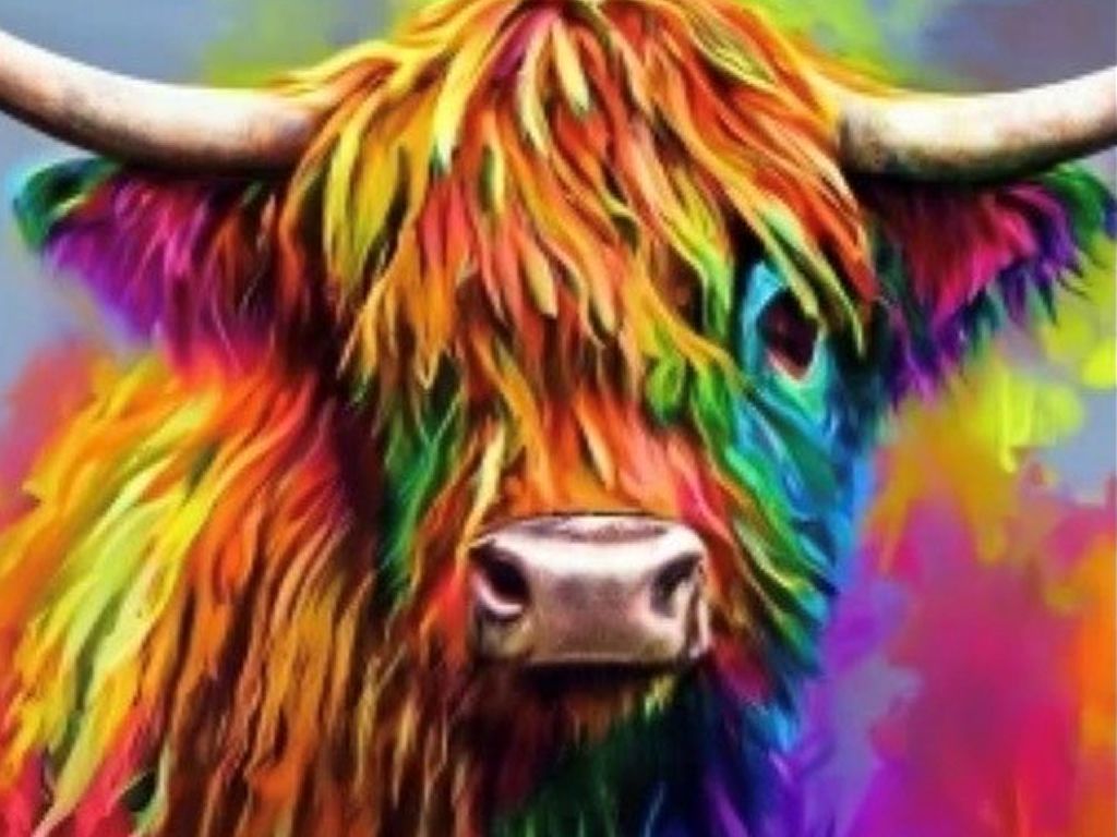 Paint and Pour: Highland Cow