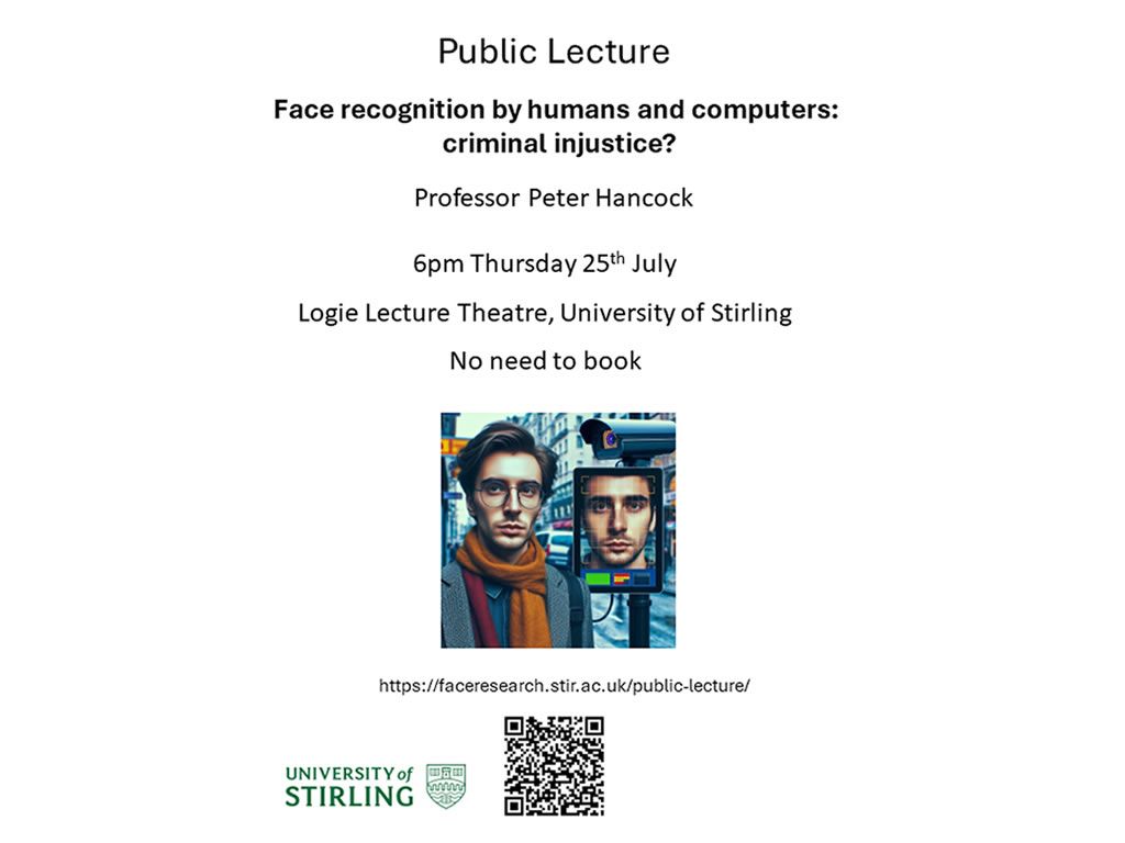 Public Lecture. Face recognition by humans and computers: Criminal injustice?