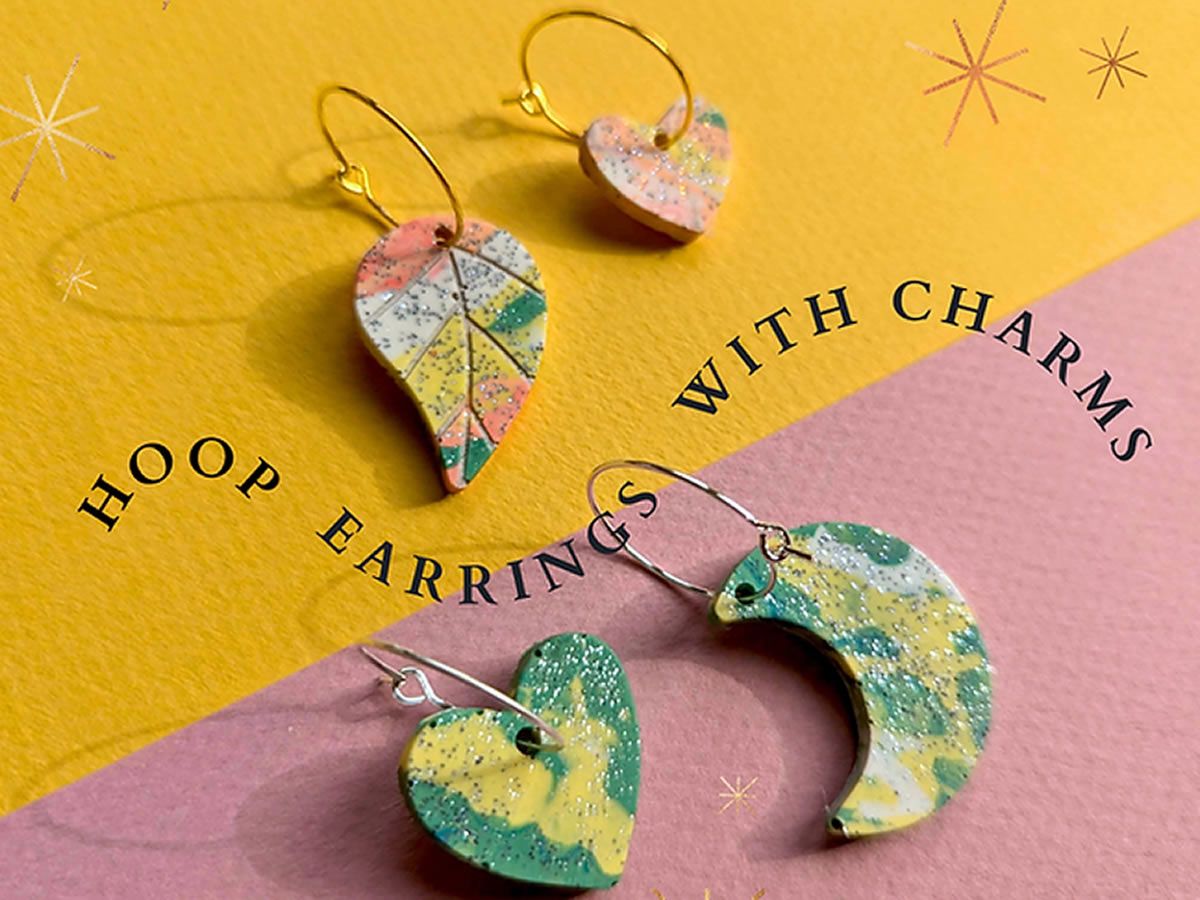 Hoop Earrings with Charms - Eco- Resin Craft Workshop