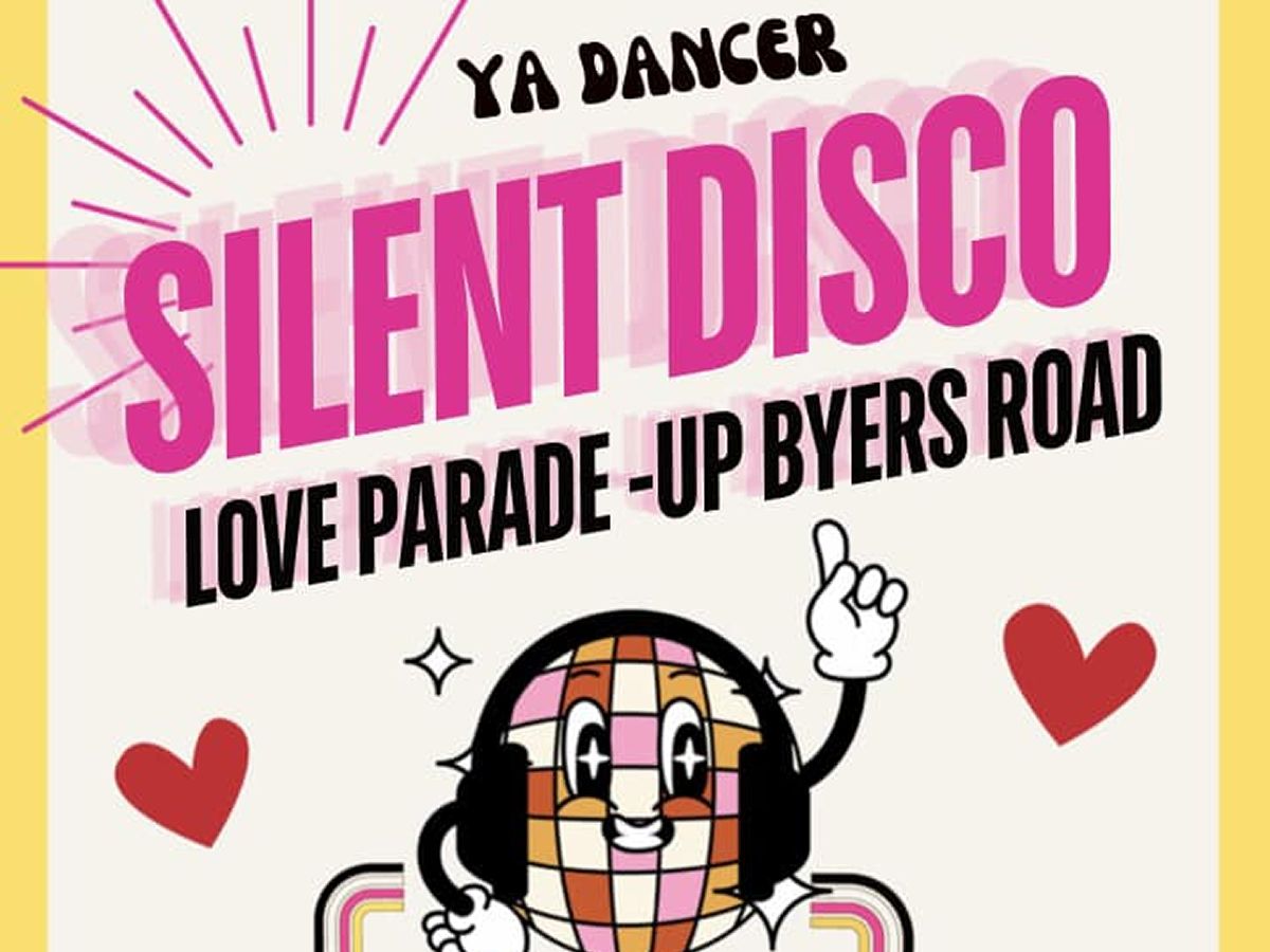 The Love Parade Silent Disco Train up Byres Road with The Ya Dancer Crew