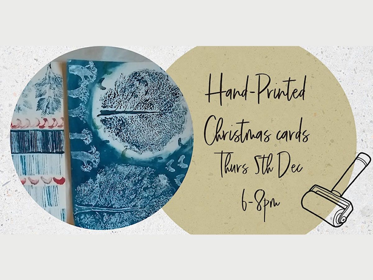 Hand printed greetings cards - print and collage workshop