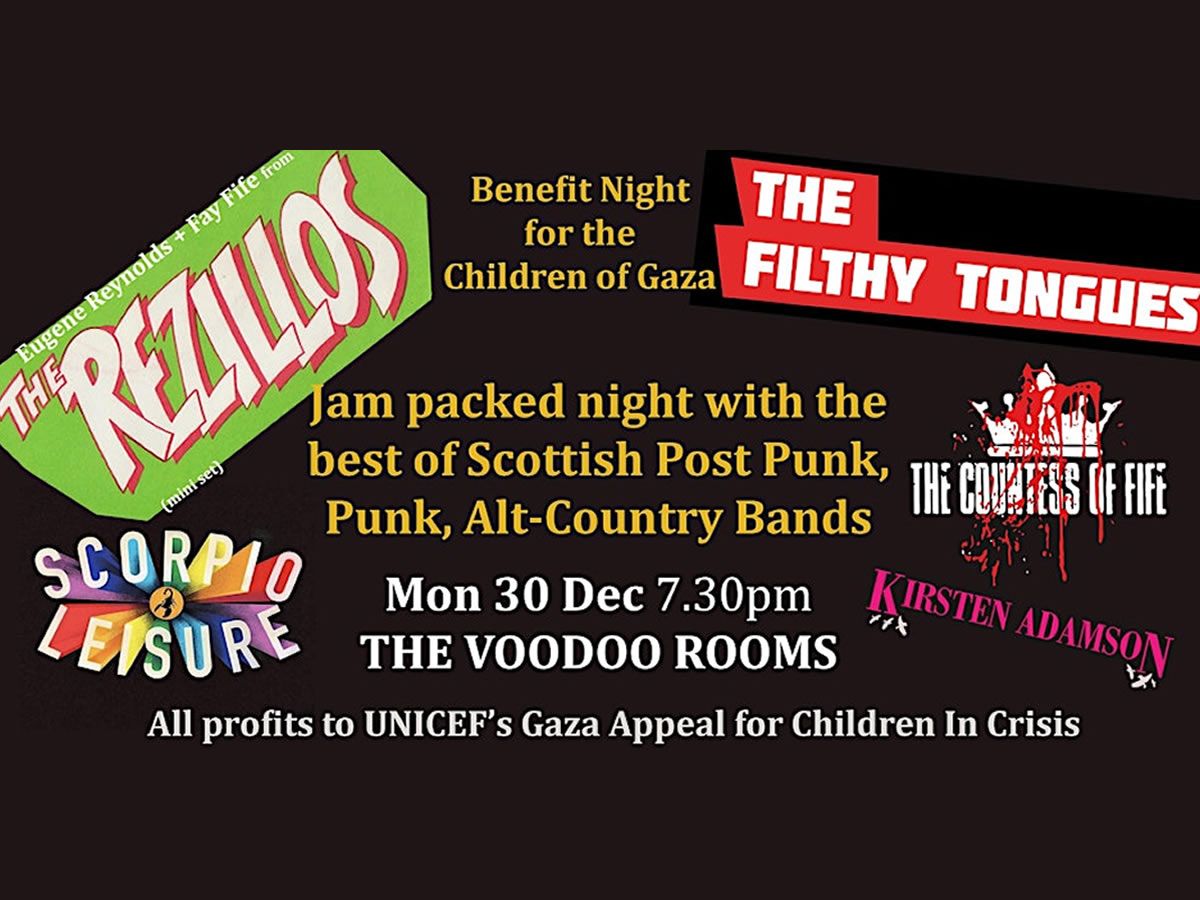 Benefit Gig For The Children Of Gaza - with The Rezillos, The Filthy Tongues + more