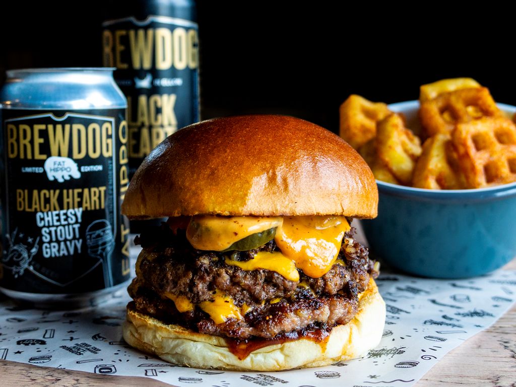 Fat Hippo x BrewDog collaboration creates cheesy stout gravy burger!