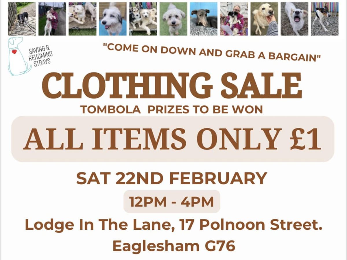 Clothing Sale For Saving and Rehoming Strays