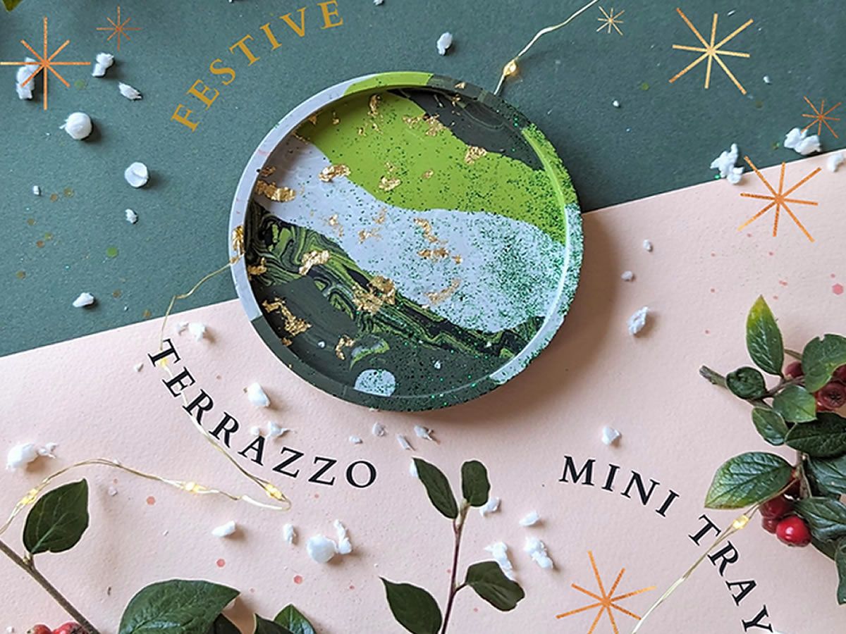 Festive Terrazzo Mini Tray - Eco-resin Craft Workshop