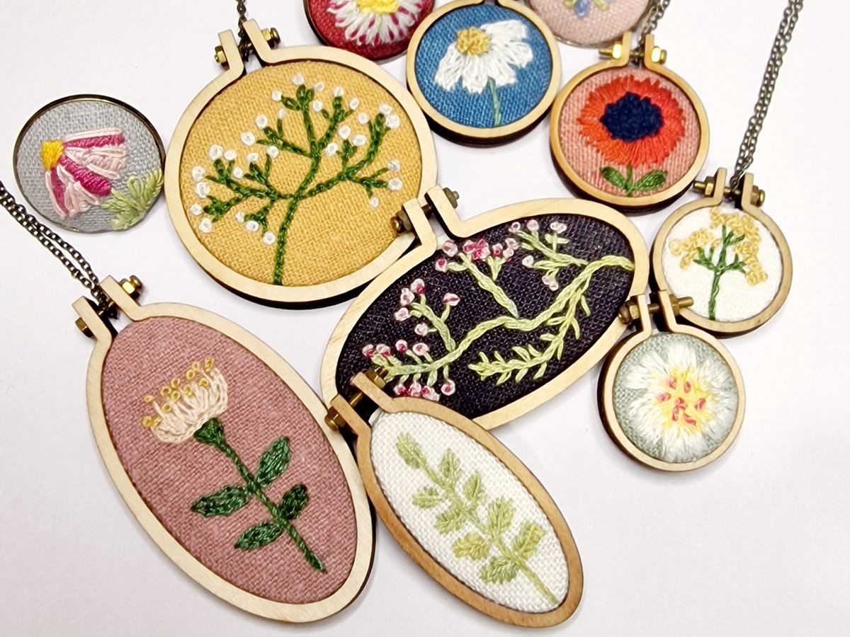 Embroidered Pendants