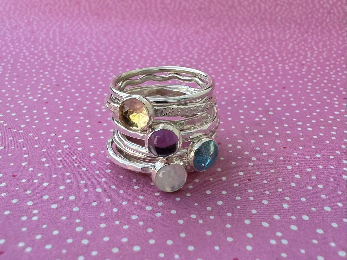 Jewellery Class - Make a set of stacking rings with a gemstone